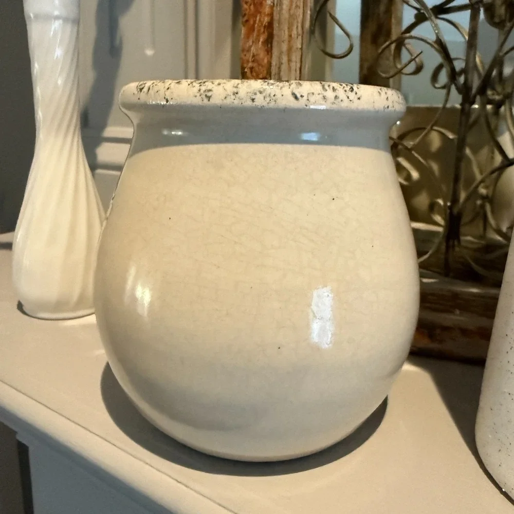 Casey Pottery Marshall Texas Hand Painted Heart Floral Crock Stoneware‎ 27/999